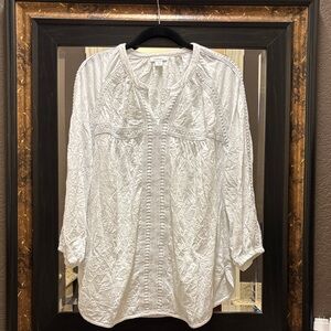 Sundance White Textured Blouse